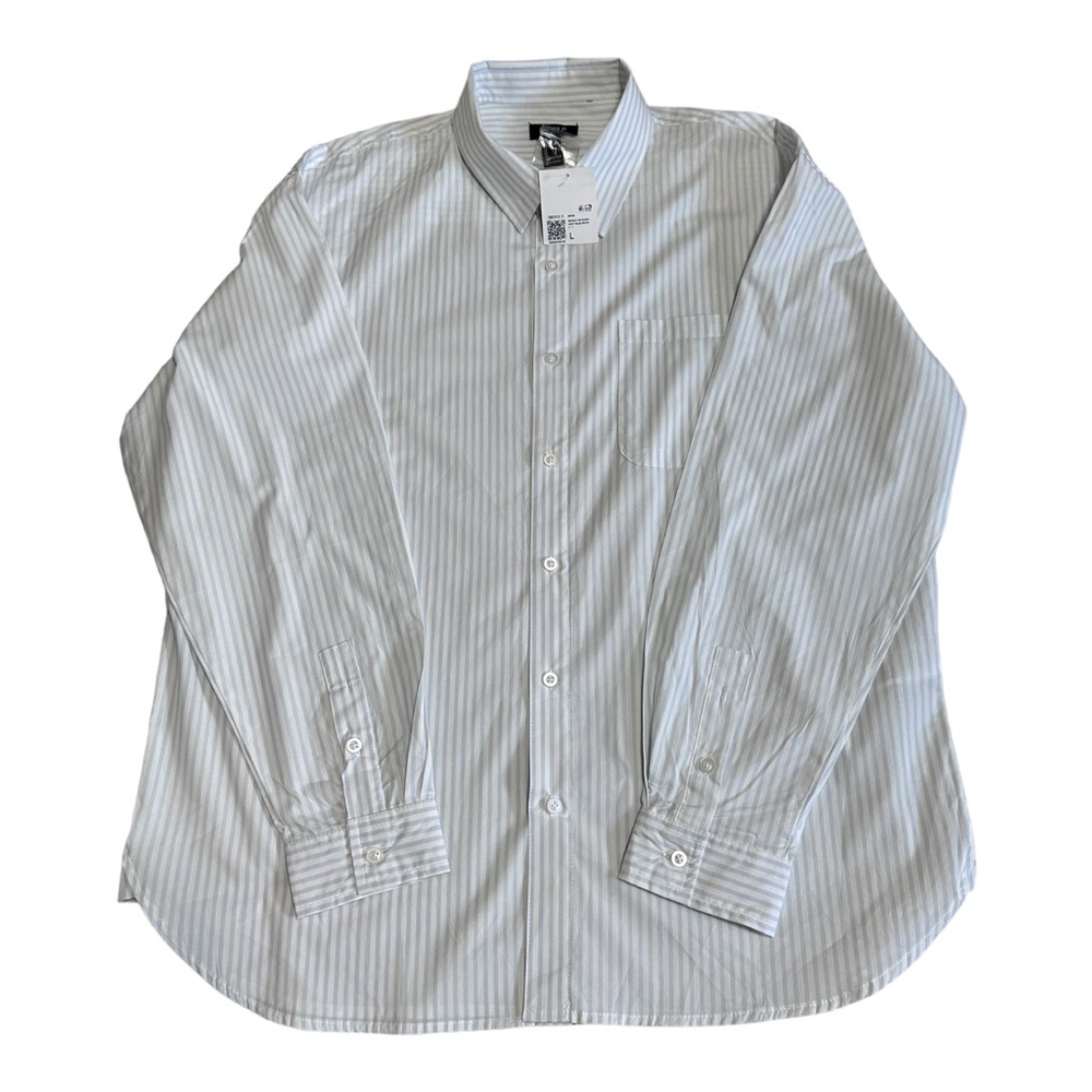NWT Forever 21 Men Striped Button Down, Size L